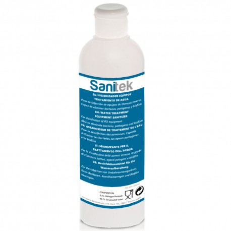 SANITEK igienizzante per osmosi inversa e fonti idriche monouso